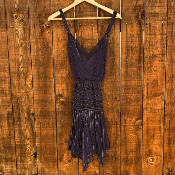 Free People Ode To Shimmer Dress in Sapphire - Picture 4 of 16
